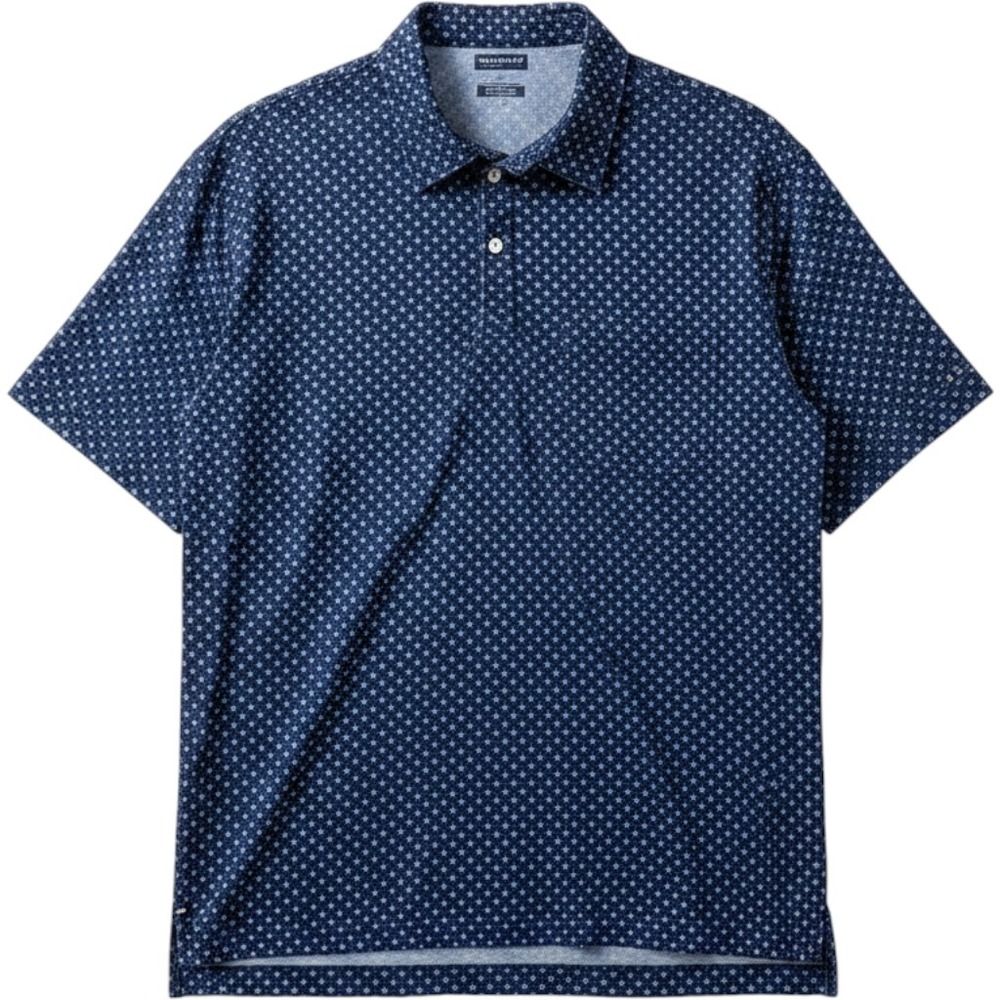 Roundtree & Yorke TravelSmart Mens XXL Navy Blue Geometric Diamond Polo Shirt